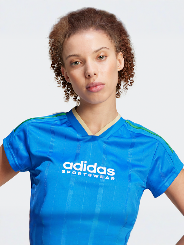 adidas Originals, Tiro Cut 3 Stripes Cropped Jersey, blauw, Afbeelding 3 van 4