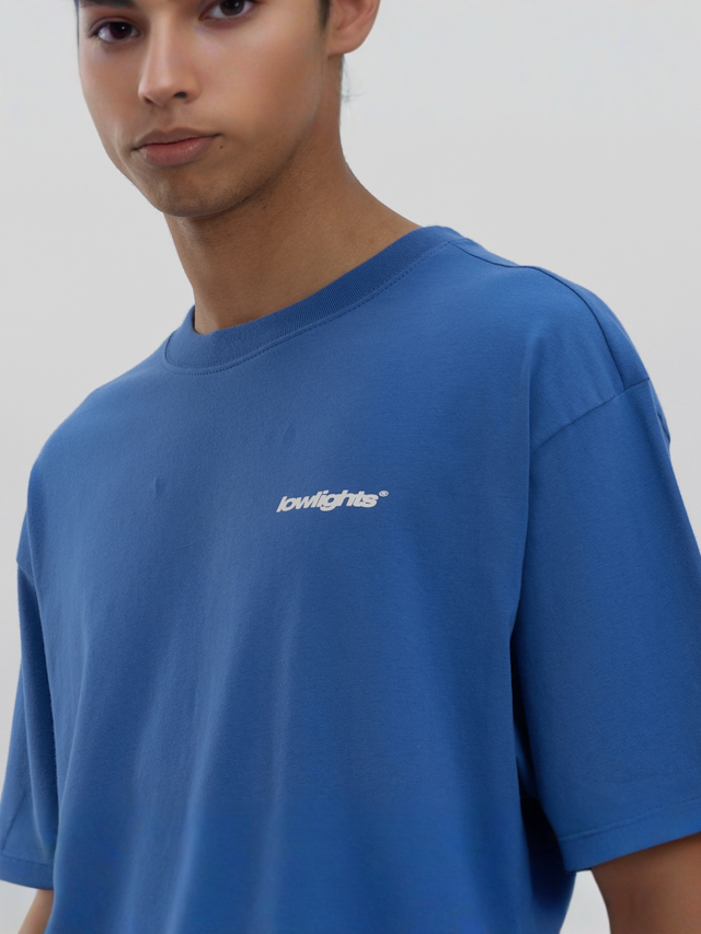 Low Lights Studios, Basic Logo T-Shirt, blue, Image 3 of 4