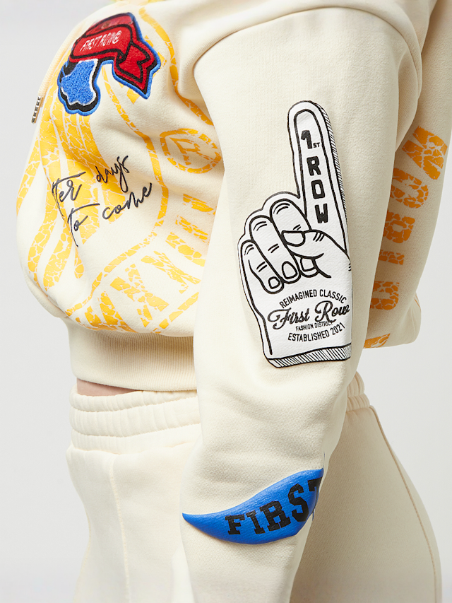 First Row, Fleece Hoodie, beige, Afbeelding 5 van 7