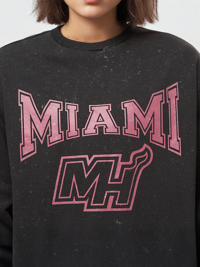 New Era, NBA Washed Crew Miami Heat, black, Image 3 of 5