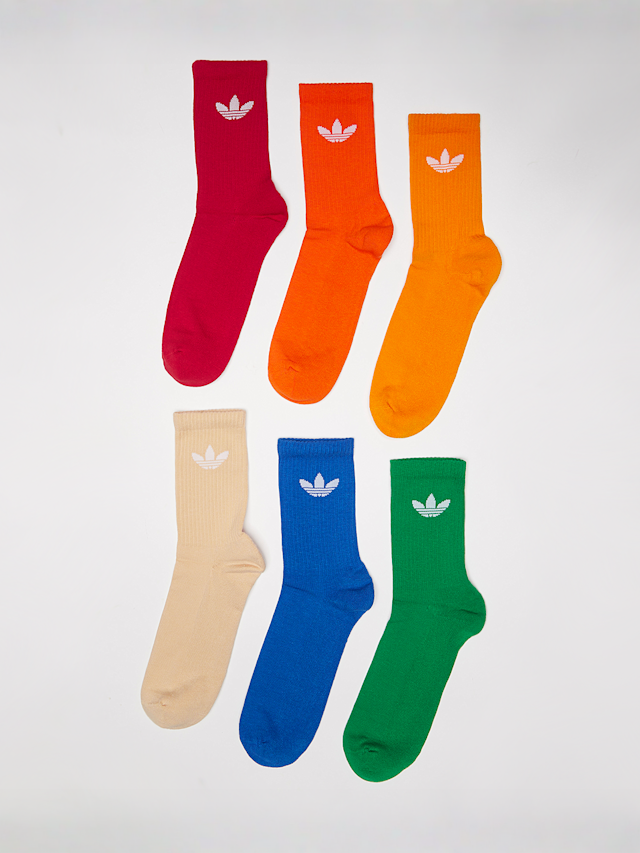 adidas Originals, 6 PACK - Solid Crew Socks, multi-colour, Image 1 of 2