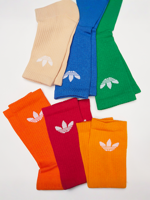 adidas Originals, 6 PACK - Solid Crew Socks, multi-colour, Image 2 of 2