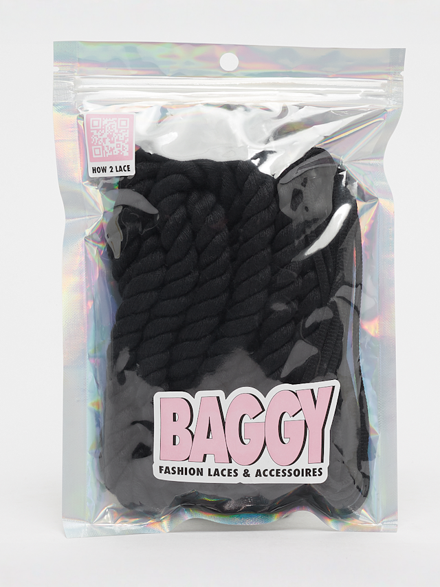 BAGGY, Rope Laces 14mm Set 100cm, black, Image 1 of 2