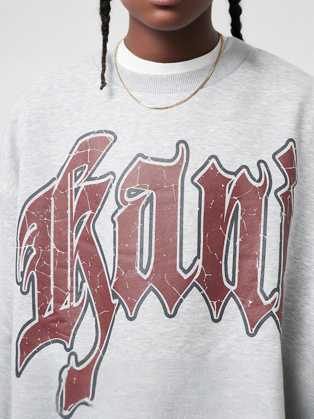 Karl Kani, Kani Inside Out Crew grey melange/dark rede, grijs, Afbeelding 3 van 5