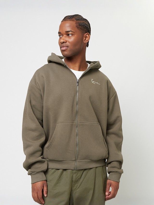 Karl Kani, Small Signature Essential OS Ziphoodie, brown, Image 1 of 4