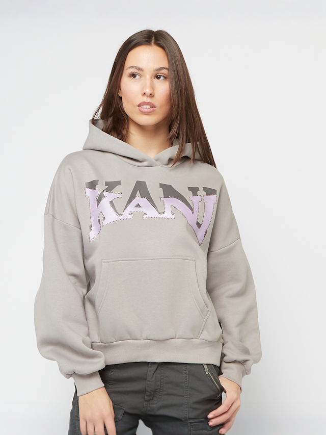 Karl Kani, Woven Signature Glitter Oversized Hoodie, grijs, Afbeelding 1 van 4