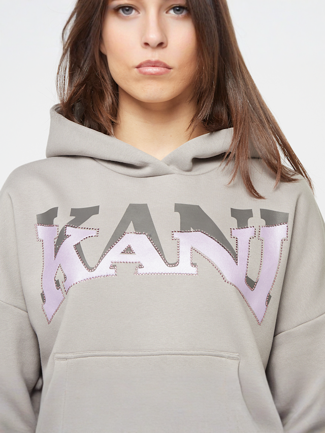 Karl Kani, Woven Signature Glitter Oversized Hoodie, grijs, Afbeelding 3 van 4