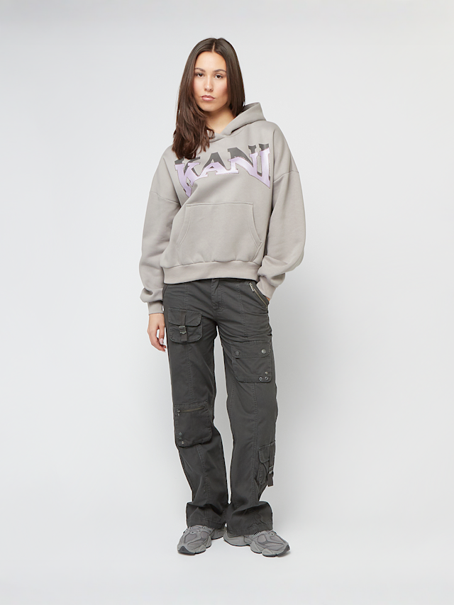Karl Kani, Woven Signature Glitter Oversized Hoodie, grijs, Afbeelding 4 van 4