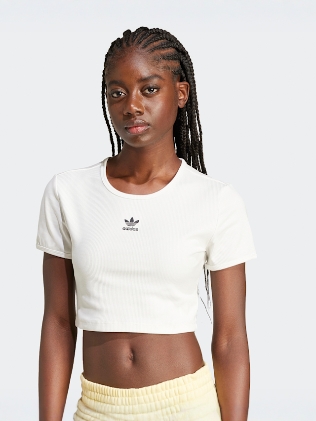 adidas Originals, Essentials Rib T-Shirt, white, Image 1 of 4