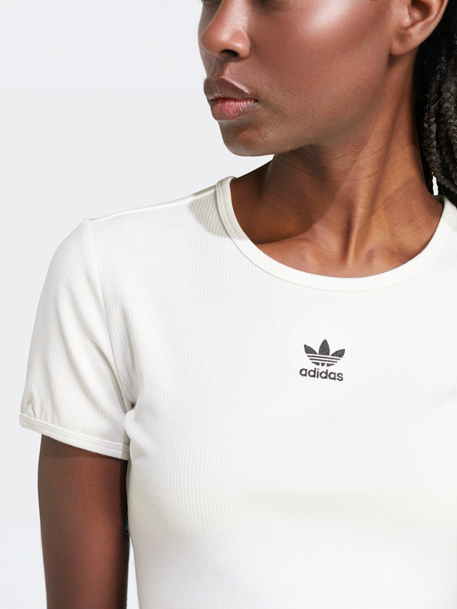 adidas Originals, Essentials Rib T-Shirt, white, Image 3 of 4