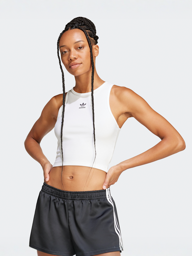 adidas Originals, Essential Ribbed Tanktop, wit, Afbeelding 1 van 5