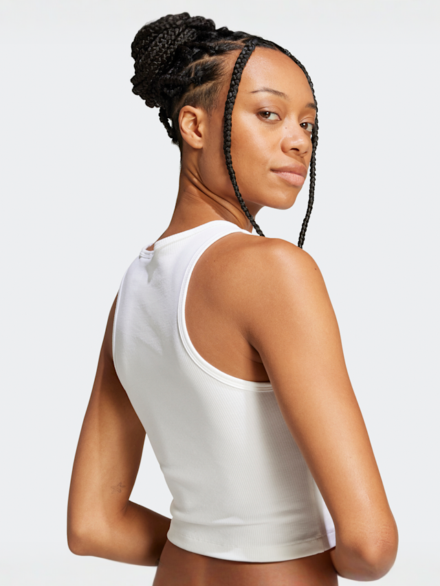 adidas Originals, Essential Ribbed Tanktop, white, Image 4 of 5