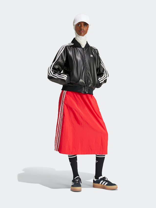 adidas Originals, SST Pleather Loose Padded Jacket, czarny, Obraz 5 z 5