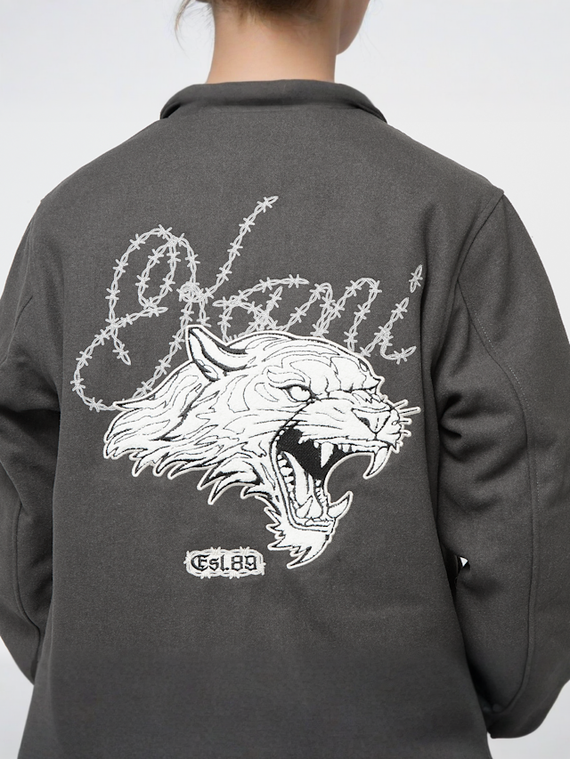Karl Kani, Snow Tiger College Jacket, grey, Image 5 of 6
