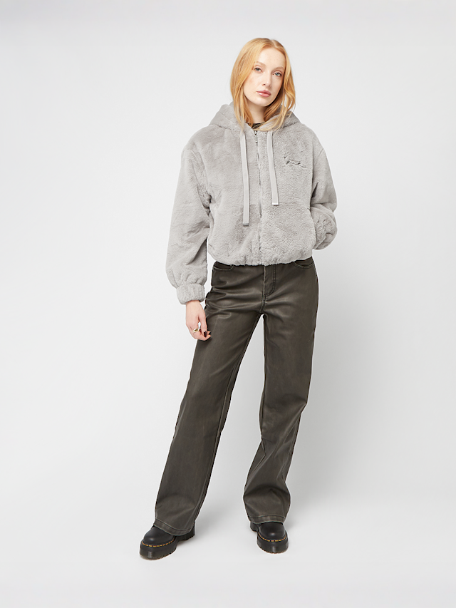 Karl Kani Varsity Vegan Fur – Felpa Con Cappuccio Oversize Effetto Orsacchiotto, 100% Poliestere