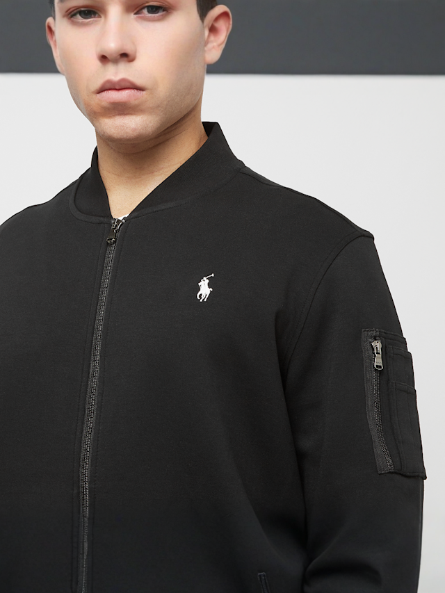 Polo Ralph Lauren, Double-Knit Bomber Jacket, black, Image 3 of 5