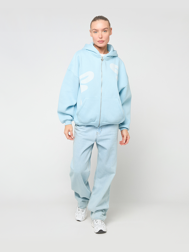 Felicious, Feli Oversized Sweatjacket, niebieski, Obraz 5 z 5