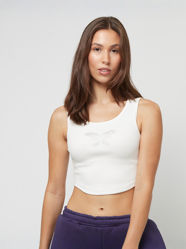 Felicious, Cropped Tanktop Rhinestones, white, Image 1 of 4