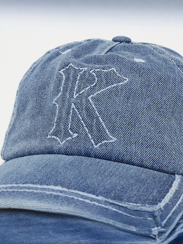 Karl Kani, Embroidery Denim Baseball Cap Vintage, blue, Image 4 of 5