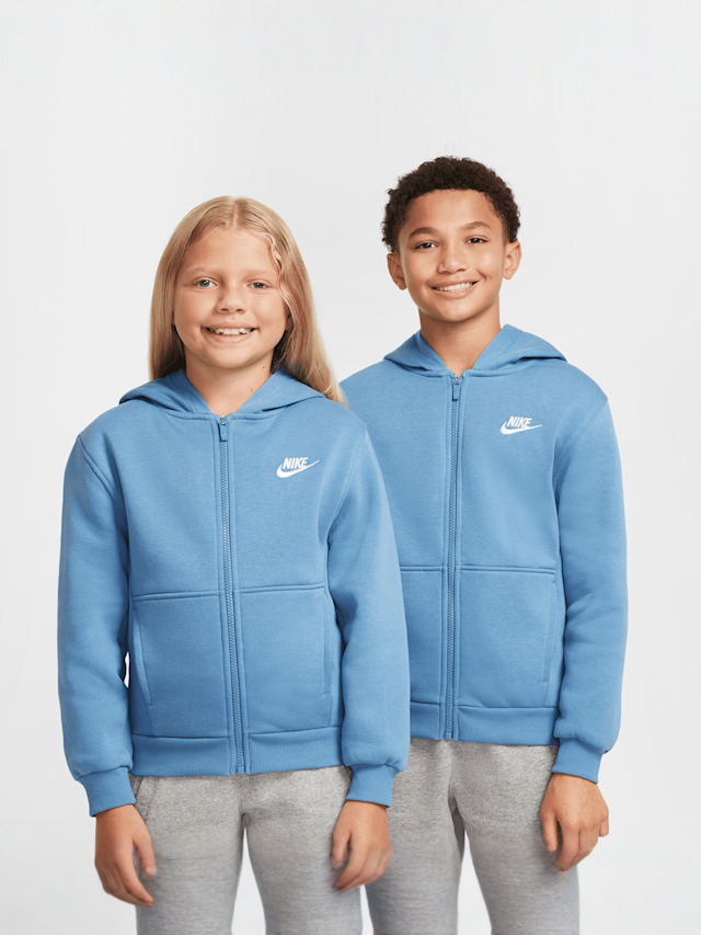 Nike, Sportswear Club Fleece Hoodie Fullzip Longsleeve LBR, niebieski, Obraz 1 z 6