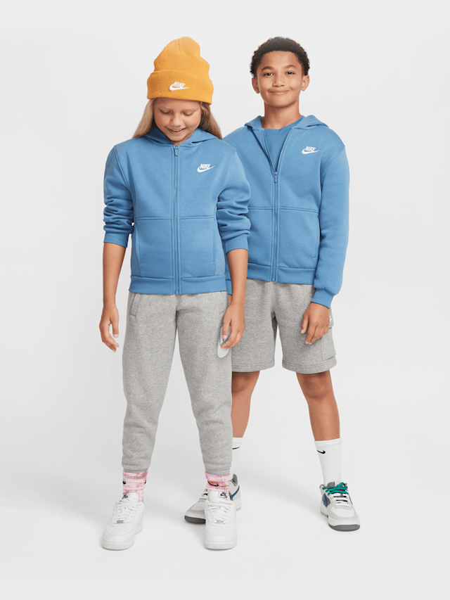 Nike, Sportswear Club Fleece Hoodie Fullzip Longsleeve LBR, niebieski, Obraz 6 z 6