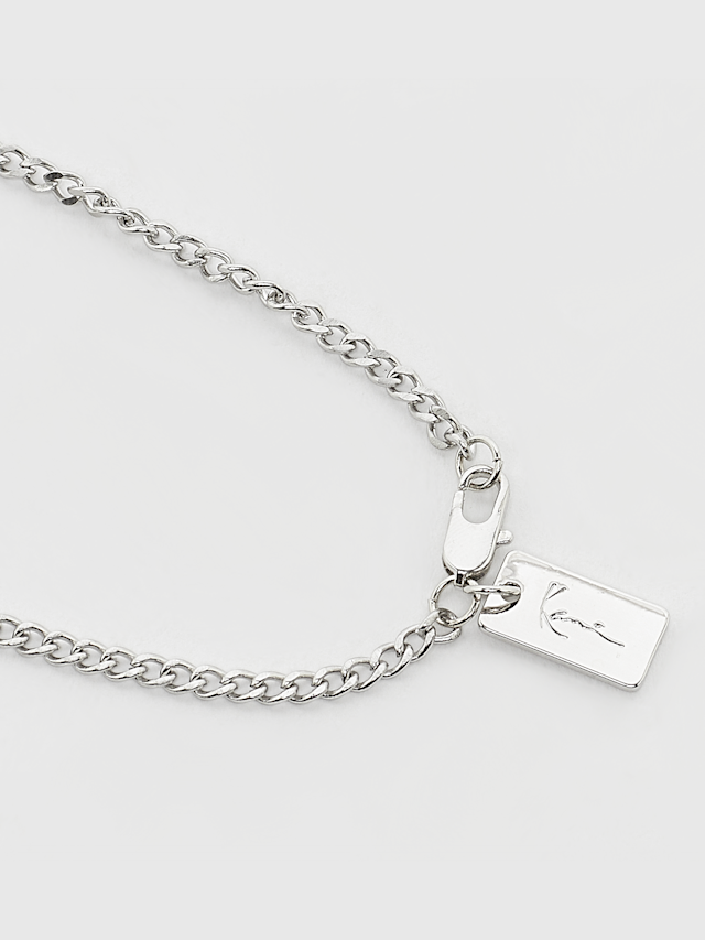 Karl Kani, Rhinestone Pendant Cuban Link Chain, silver, Image 3 of 5