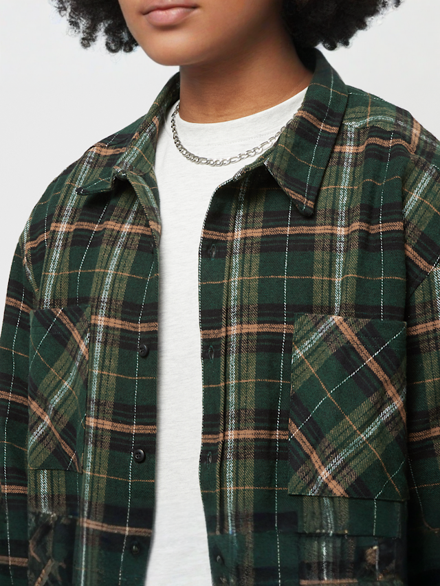 Urban Classics, Boxy Fane Check Shirt, green, Image 3 of 5