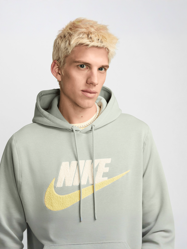 Nike, Club Fleece Hoodie, grey, Image 3 of 6
