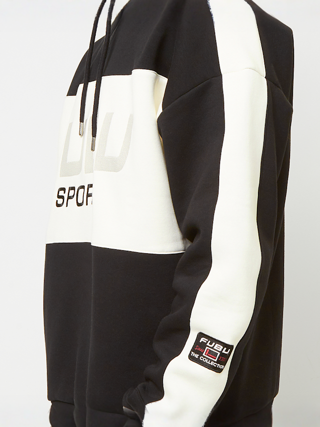 FUBU, Corporate Sprts Zip Hooded Check Sweatshirt, czarny, Obraz 4 z 6