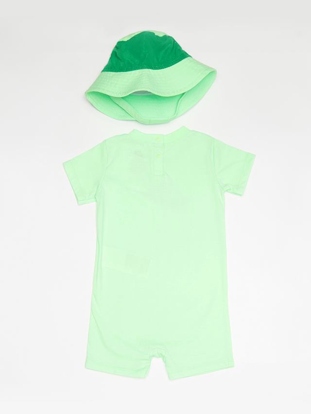 Nike, Junior Sportswear PE Romper Bucket Hat Set, groen, Afbeelding 2 van 5