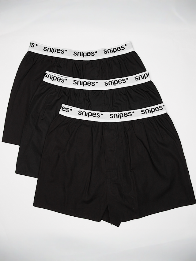 SNIPES, 3 PACK - White Tape Woven Boxershorts, black, Image 1 of 2