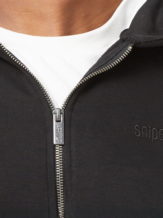 SNIPES, Small Logo Essential Oversized Zip Hoodie, black, Image 3 of 4
