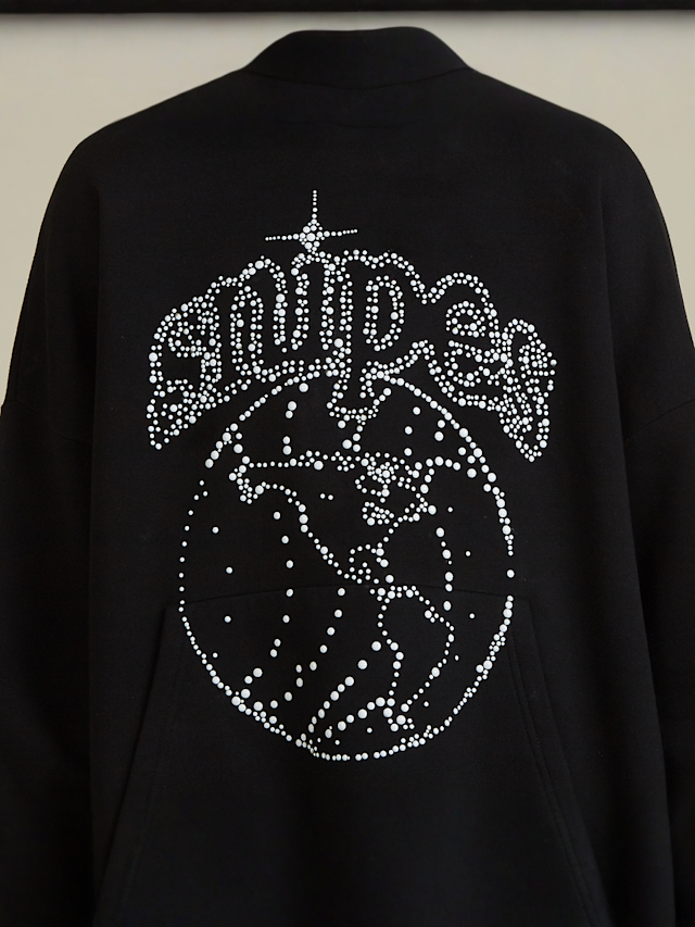 SNIPES, Globe Studs Oversized Hoodie, black, Image 3 of 6