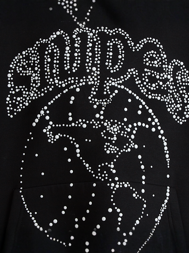SNIPES, Globe Studs Oversized Hoodie, black, Image 4 of 6