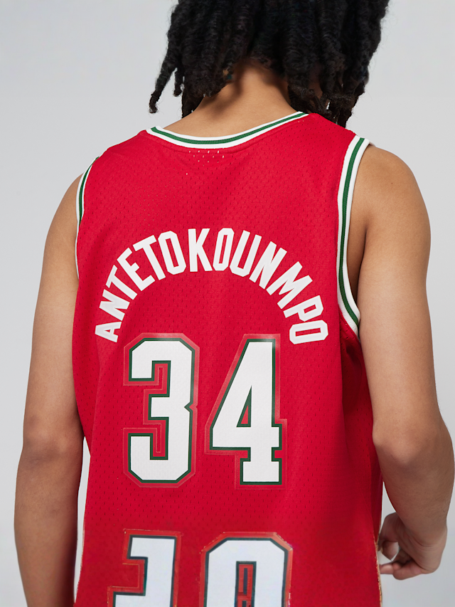 Mitchell & Ness, Giannis Antetokounmpo NBA Milwaukee Bucks 2014/15 Swingman Jersey, rood, Afbeelding 5 van 6