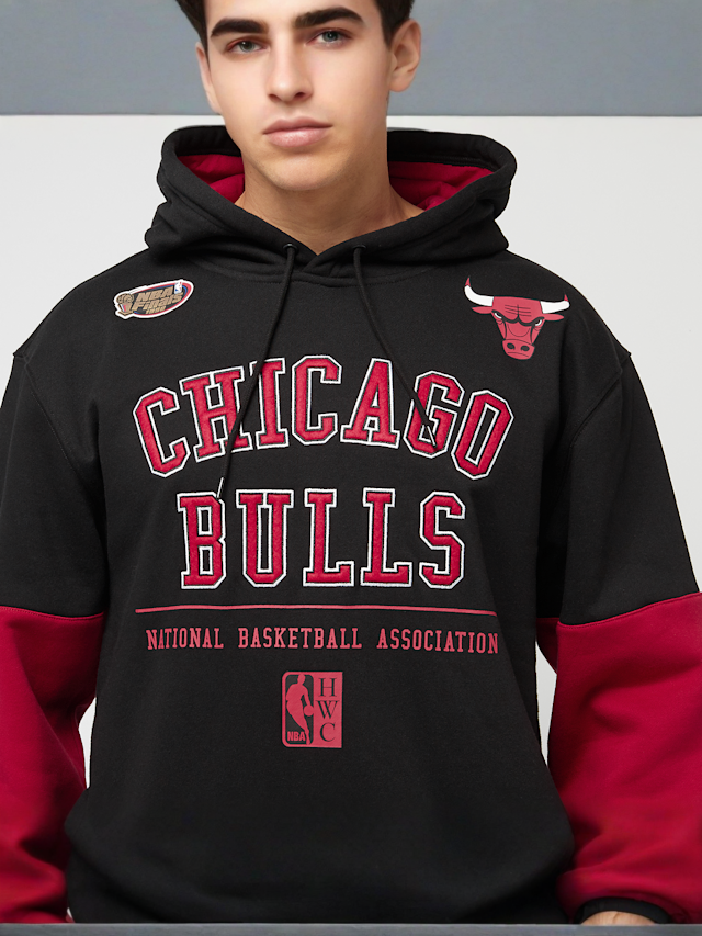 Mitchell & Ness, Retro Fleece Hoodie Vintage Chicago Bulls, black, Image 3 of 6