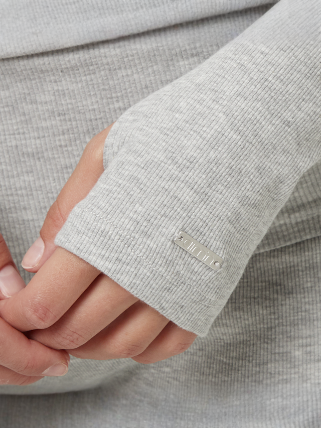 aim'n, Ease Ribbed Long Sleeve Top, szary, Obraz 3 z 4