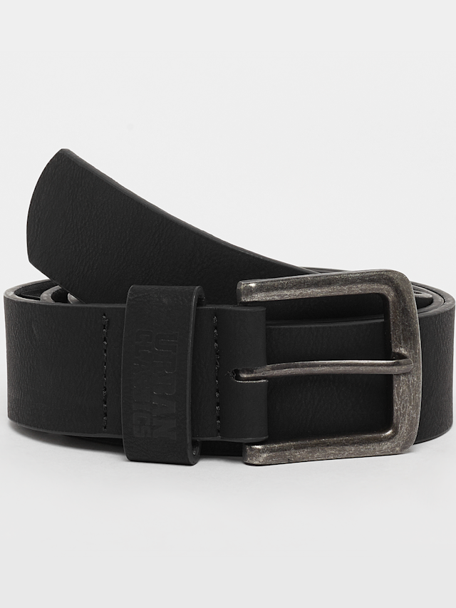 Urban Classics, Leather Imitation Belt, black, Image 1 of 3