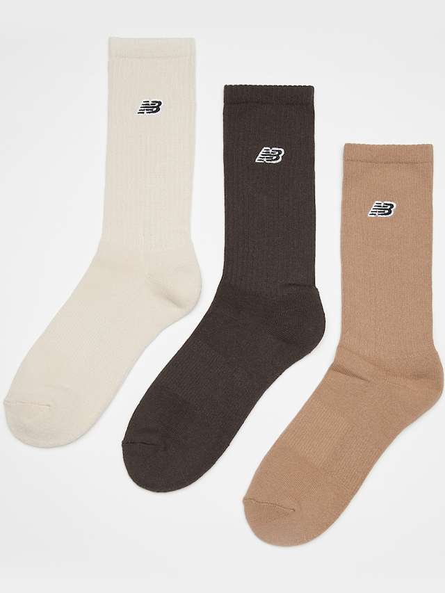 New Balance, 3 PACK - Essentials Cushioned Crew Socks- Plack Patch Logo, beż, Obraz 1 z 2