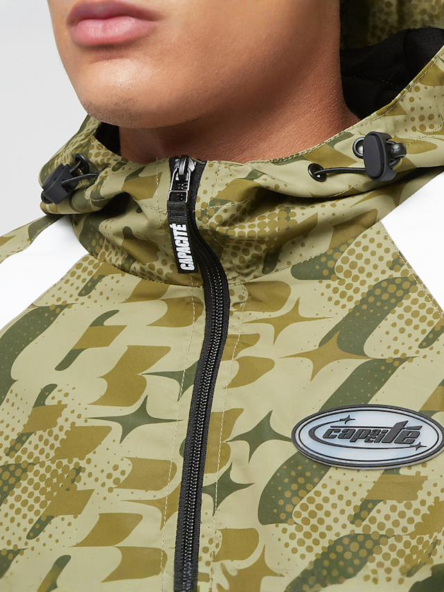 Capacité, Logo Rubber Badge Hooded Colorblocked Windrunner, camouflage, Afbeelding 3 van 4