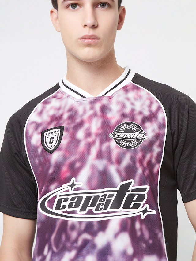 Capacité, Crowd Photoprint V Neck Tricot, purple, Image 3 of 4