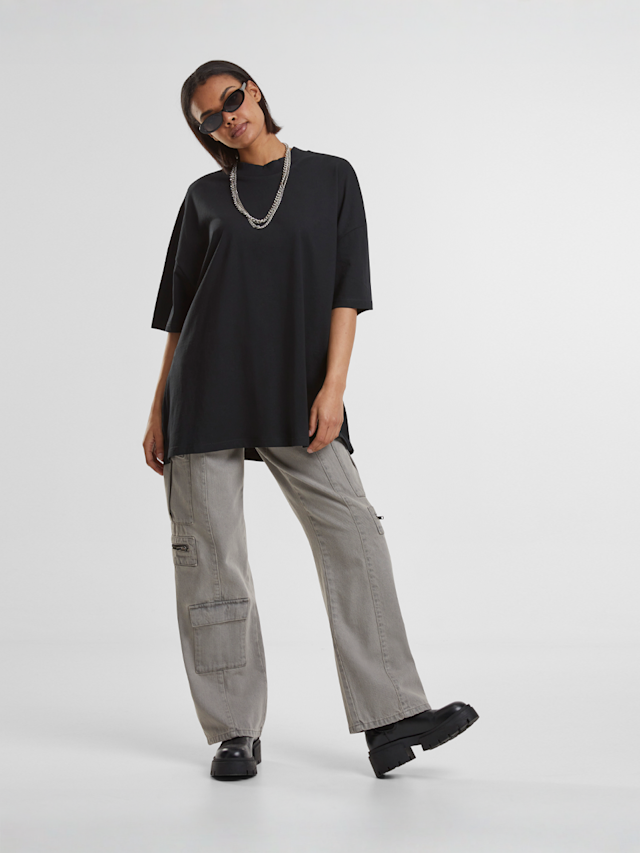 Urban Classics, Ladies Loose Utility Denim Pants lighter dirty washed, grijs, Afbeelding 3 van 3