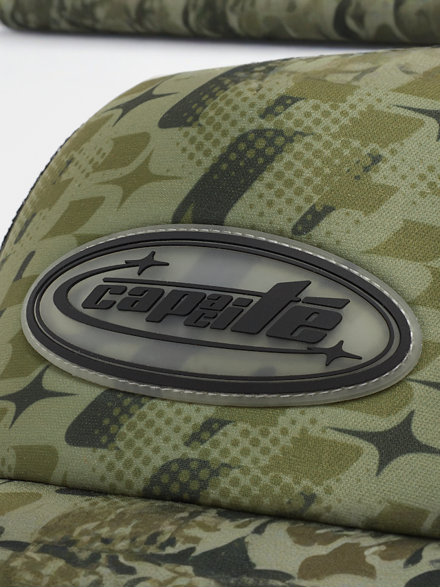 Capacité, Logo Rubber Badge Camo Trucker Cap, green, Image 4 of 4