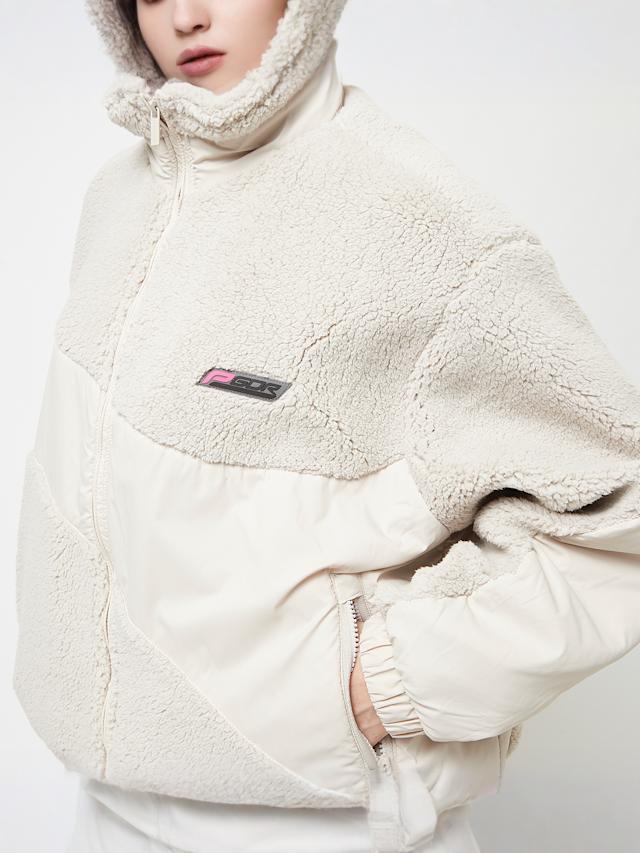 Pegador, Teddy Fabric Mix Jacke, beige, Image 3 of 4