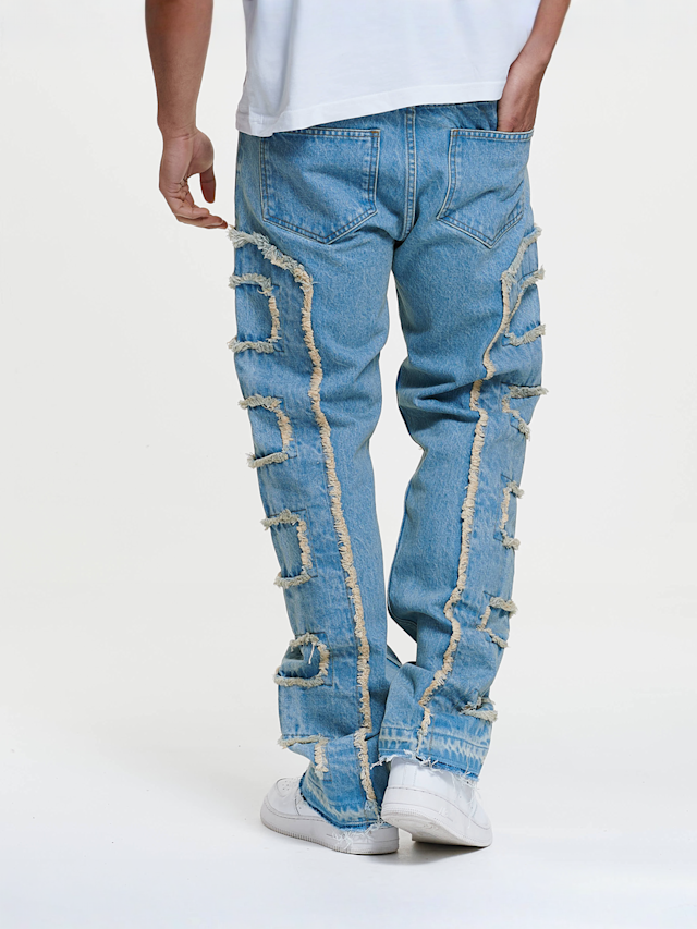 2Y STUDIOS, Kosa Destroyed Straight Jeans, blue, Image 2 of 6