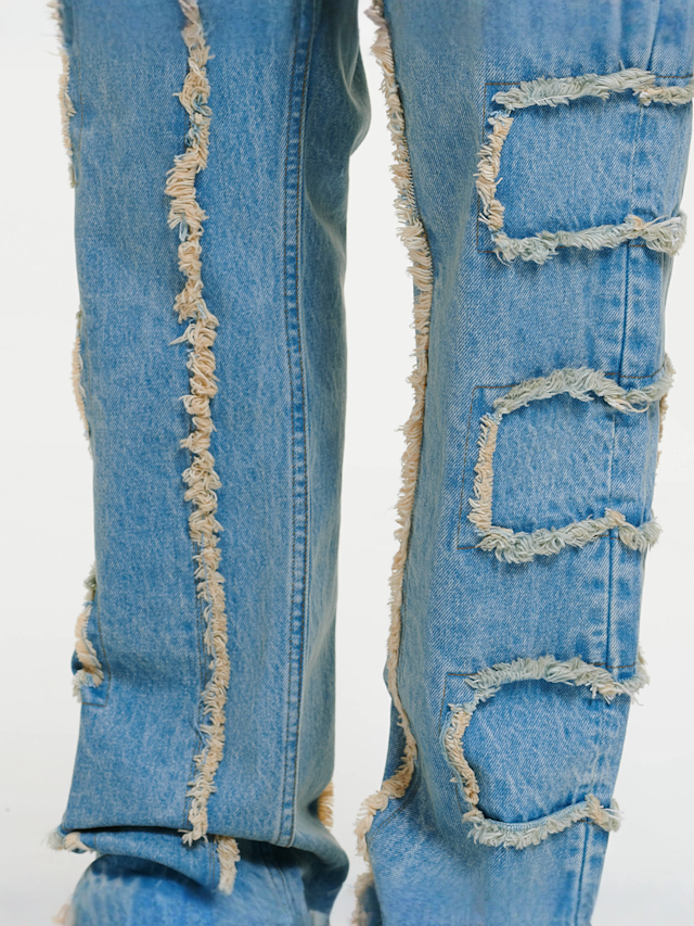 2Y STUDIOS, Kosa Destroyed Straight Jeans, blue, Image 3 of 6