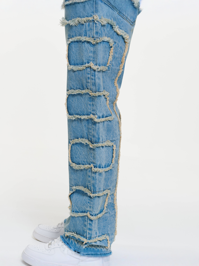 2Y STUDIOS, Kosa Destroyed Straight Jeans, blue, Image 4 of 6