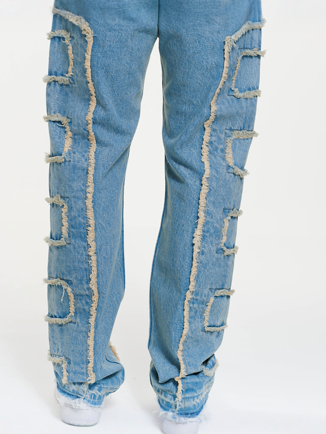 2Y STUDIOS, Kosa Destroyed Straight Jeans, blue, Image 5 of 6
