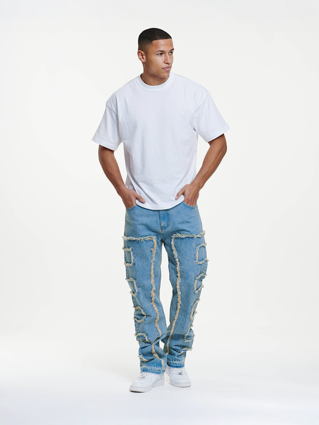 2Y STUDIOS, Kosa Destroyed Straight Jeans, blue, Image 6 of 6