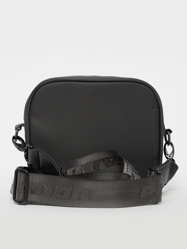 Pegador, Rubber Logo Patch Nylon Shoulder Strap Bag, grey, Image 3 of 5